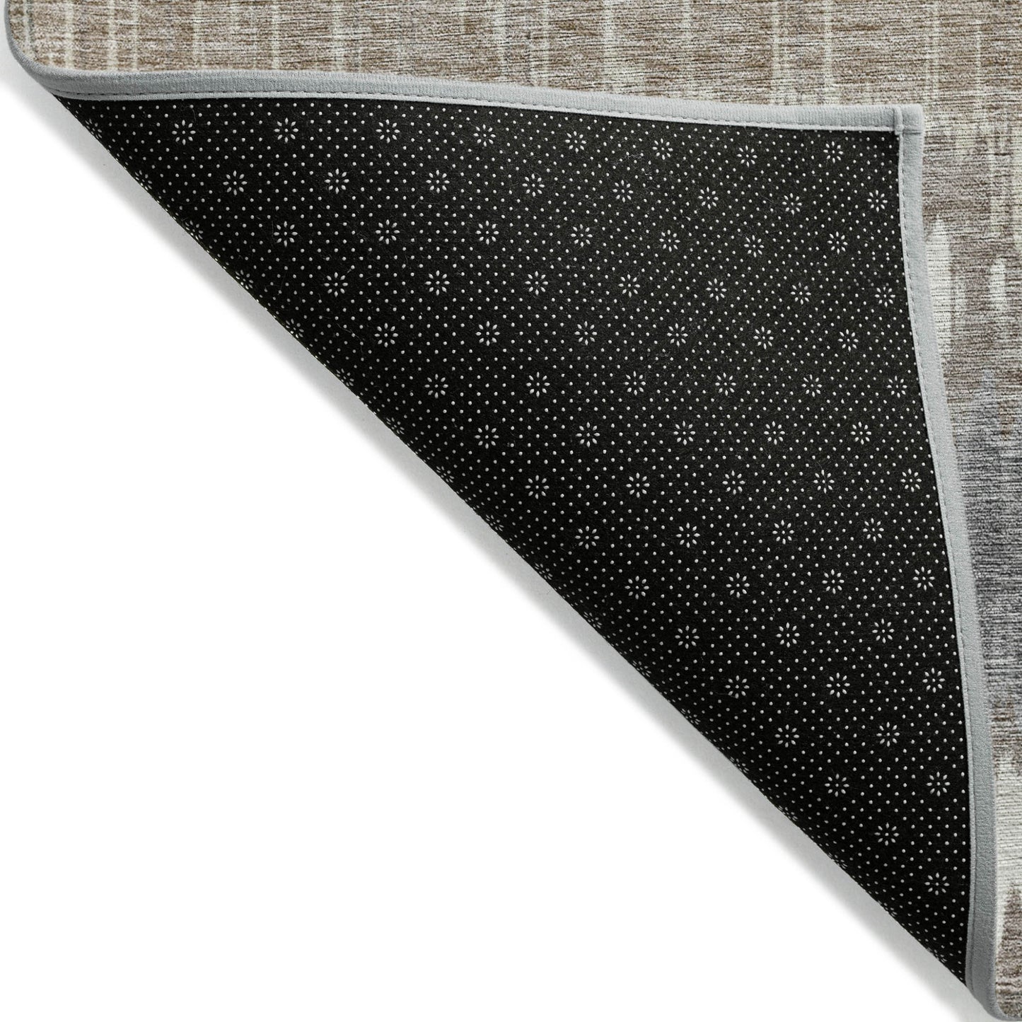 8' Taupe Brown And Ivory Round Striped Washable Indoor Outdoor Area Rug