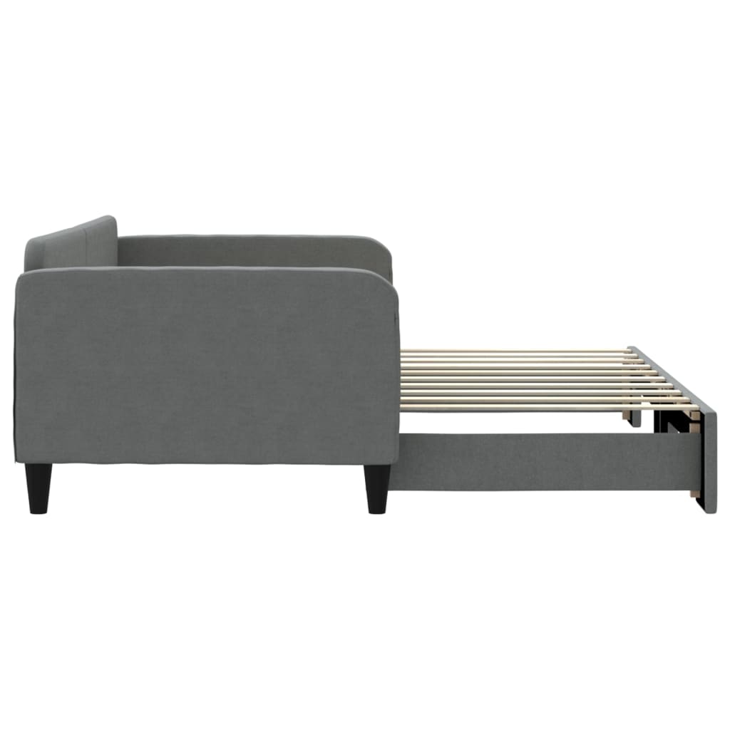 vidaXL Daybed with Trundle Dark Gray 39.4"x74.8" Fabric