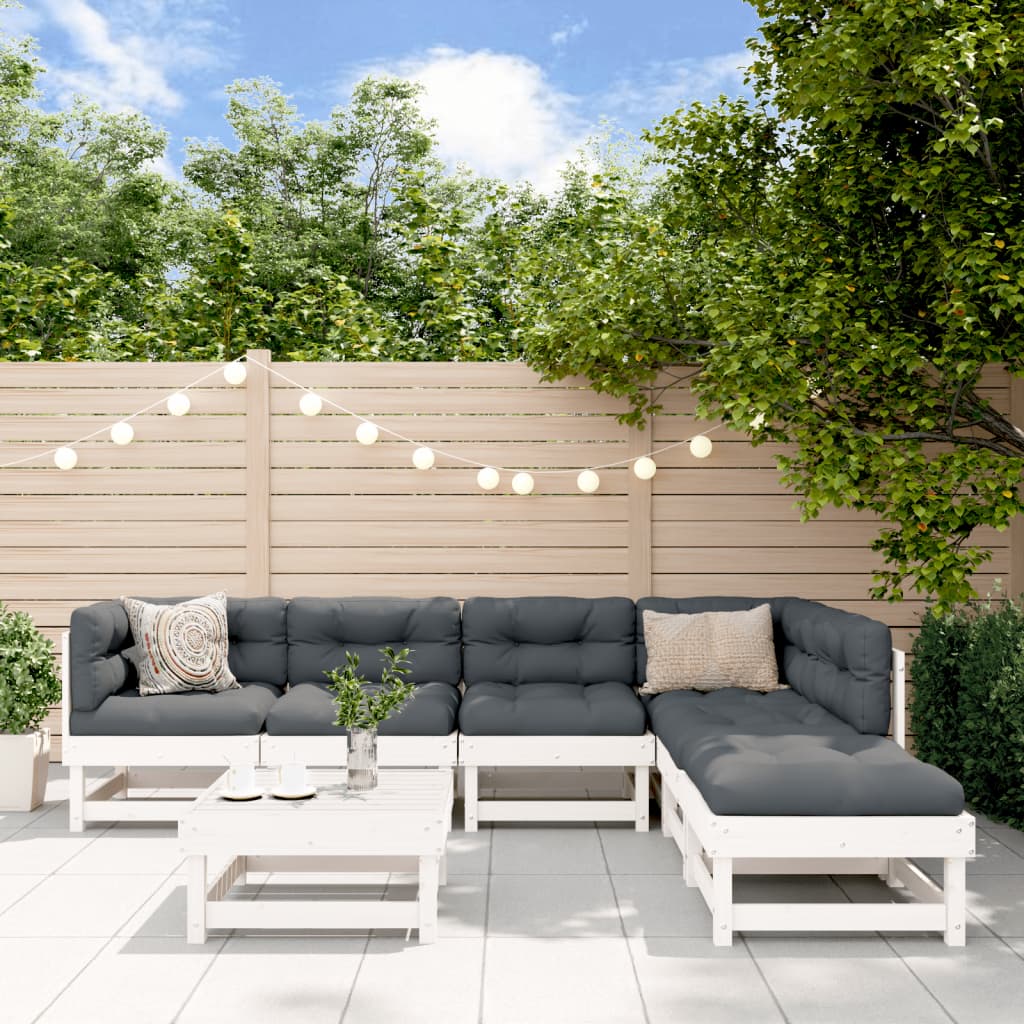 vidaXL Patio Lounge Set Outdoor Garden Furniture Set 7 Piece Solid Wood Pine