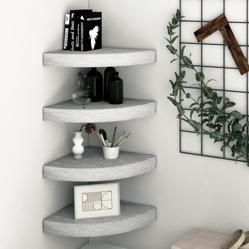 vidaXL Wall Corner Shelf Floating Corner Shelf Wall Mounted Display Shelf